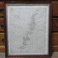 Original 1861 Royal Engineers hand drawn map from Fort Beaufort Victoria bridge to Koonap drift