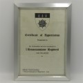 SADF 1 Reconnaissance regiment certificate - unused