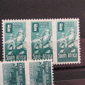 South Africa Reduced size war Effort stamps SACC 95-102