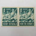 South Africa War Effort stamp issue SACC 87-94 mint pairs - most lightly hinged