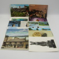 Lot of 16 British postcards - all vintage and each one with a different QE 2 stamp
