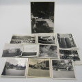 Lot of 12 vintage photos with old cars and other items