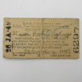 Lot of 3 x 1940`s train tickets to Rondebosch