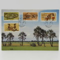 Lot of 5 SWA stamp sets on postcards - self made