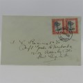 Letter sent from SWA-Kalkfeld to Port Elizabeth with pair of SWA stamps cancelled 1933