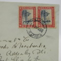 Letter sent from SWA-Kalkfeld to Port Elizabeth with pair of SWA stamps cancelled 1933