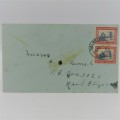 Letter sent from Kalkfeld , SWA to Port Elizabeth , South Africa with pair of SWA 1d stamps