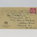 Letter sent from Cape Town to Strand on Springett`s studio stationery with 2 war stamps