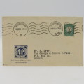 Letter sent on Newspaper press union of South Africa Stationery with 1/2 d Springbok stamp cancelled
