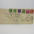 Front of letter adressed to JBM Hertzog sent from New York to Pretoria with 6 USA stamps cancelled