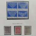 Thematic stamp album - The art of lace making 59 stamps / Famous People with insults 68 stamps