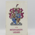 Stellenbosch University 1958 Intervarsity liedtjies booklet