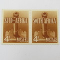 SACC 91 Pair 4d wartime mint stamps South Africa