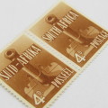 SACC 91 Pair 4d wartime mint stamps South Africa