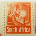 SACC 92 Pair 6d wartime mint stamps South Africa