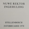 1970 Ingehuldiging van JN de Villiers as kanselier van die Universiteit van Stellenbosch - booklet