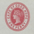 Unused Cape of Good Hope letter card with One penny pre - printed postage - unused
