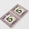 South West Africa Postage due 5d ( Transvaal ) Pair mint hinged - SACC 7