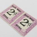 South West Africa Postage due 2d pair mint hinged SACC 4