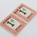 South West Africa Postage due 1d pair SACC 18 - mint hinged