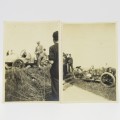Pair of early motor racing photos of Morgan Special & other + 1918