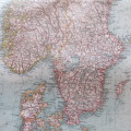 1901 Map of Sweden and Norway on A2 - Scaled 1 : 4000 000