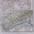 1901 Map of Germen States Hessen-Nassau, Hessen etc on A2 - Scaled 1 : 500 000