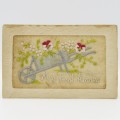 Antique embroidered postcard - My best Kisses