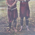 Postcard with 2 young Zulu girls - vintage