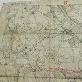 WW1 Trench Map on material - used by 42nd Infantry Brigade Feb 1916 - Boesinghe area