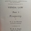 1967 Excellent condition copy of VENDA Law - Part 5 - Property - Government printed