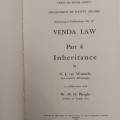 Union of South Africa Native Affairs Venda Law - Inheritance 1949 government booklet