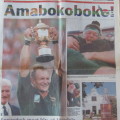 Pretoria Rugby Beeld 26 Junie 1995 Amabokoboko! - Rugby World Cup