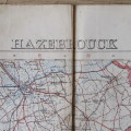 WW1 Hazebrouch Belgium large material map scale 1 : 100 000 YPRES area - official use military map