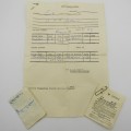 Lot of SA Railways ticket and bedding tickets of Lieutenant PG Cilliers