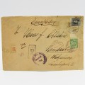 Internal Luxembourg cover with 2 stamps posted 1918 and registered