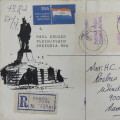 Registered letter airmail from Karenpark, South Africa to Windhoek, Namibia on Paul Kruger Plein sta