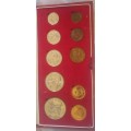 South Africa 1975 Long Proof set inc Gold R1 & Gold R2