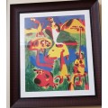 VIBRANT LARGE JOAN MIRO PRINT IN BEAUTIFUL FRAME - BOUGHT AT THE MUSEUM IN BARCELONA