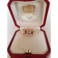 Stunning ANTIQUE RING IN CARTIER BOX -  0.56ct Diamond and ruby ring set in 18ct gold -
