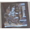 4 Vintage Thai paintings on silk in metal frames 1 bid for all - value R8800.00