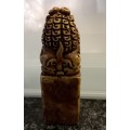ANTIQUE FOO DOG ORIENTAL STAMP MADE FROM EITHER BONE OR STONE
