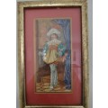 FRAMED ORIGINAL MIXED MEDIA PAINTING DATED 1901 SIGNED AND DATED BY ARTIST