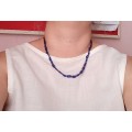 Dark blue bead necklace