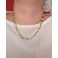Green double string beads necklace