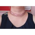 Pink choker necklace
