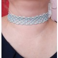 Blue choker necklace
