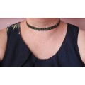Green choker necklace