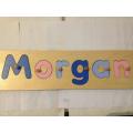 `Morgan` Wooden name set 42cm x 11cm
