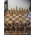 Ulbrich Wooden Chess set, carry case and fold away wooden board